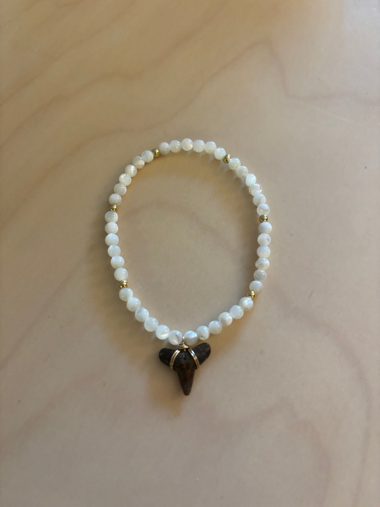 Mother of Pearl Shark Tooth Bracelet