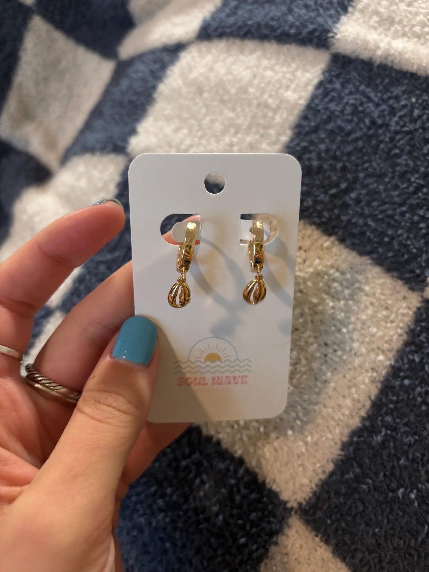 Gold Cowrie Earrings