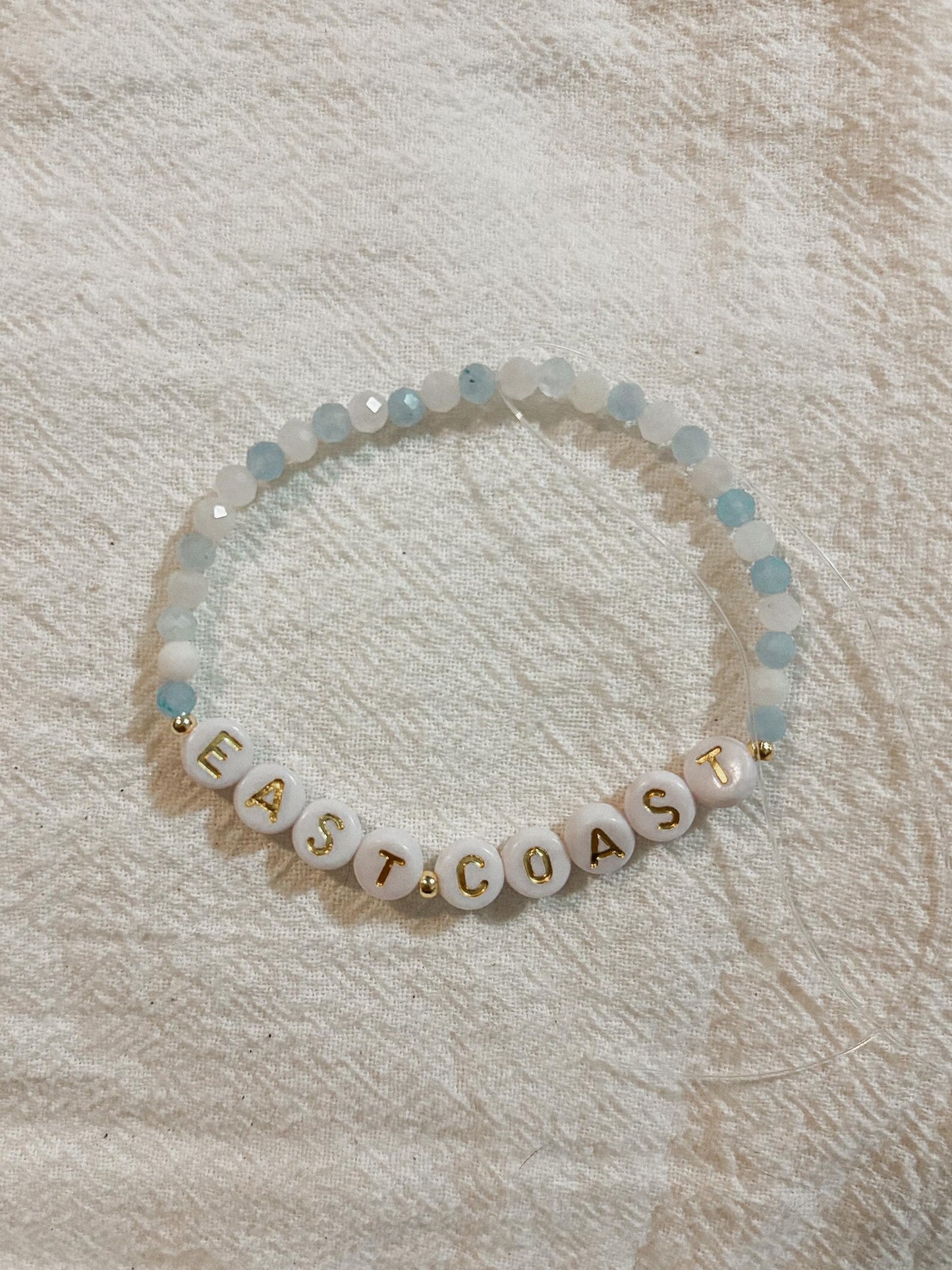 East Coast Beaded Letter Gemstone Bracelet