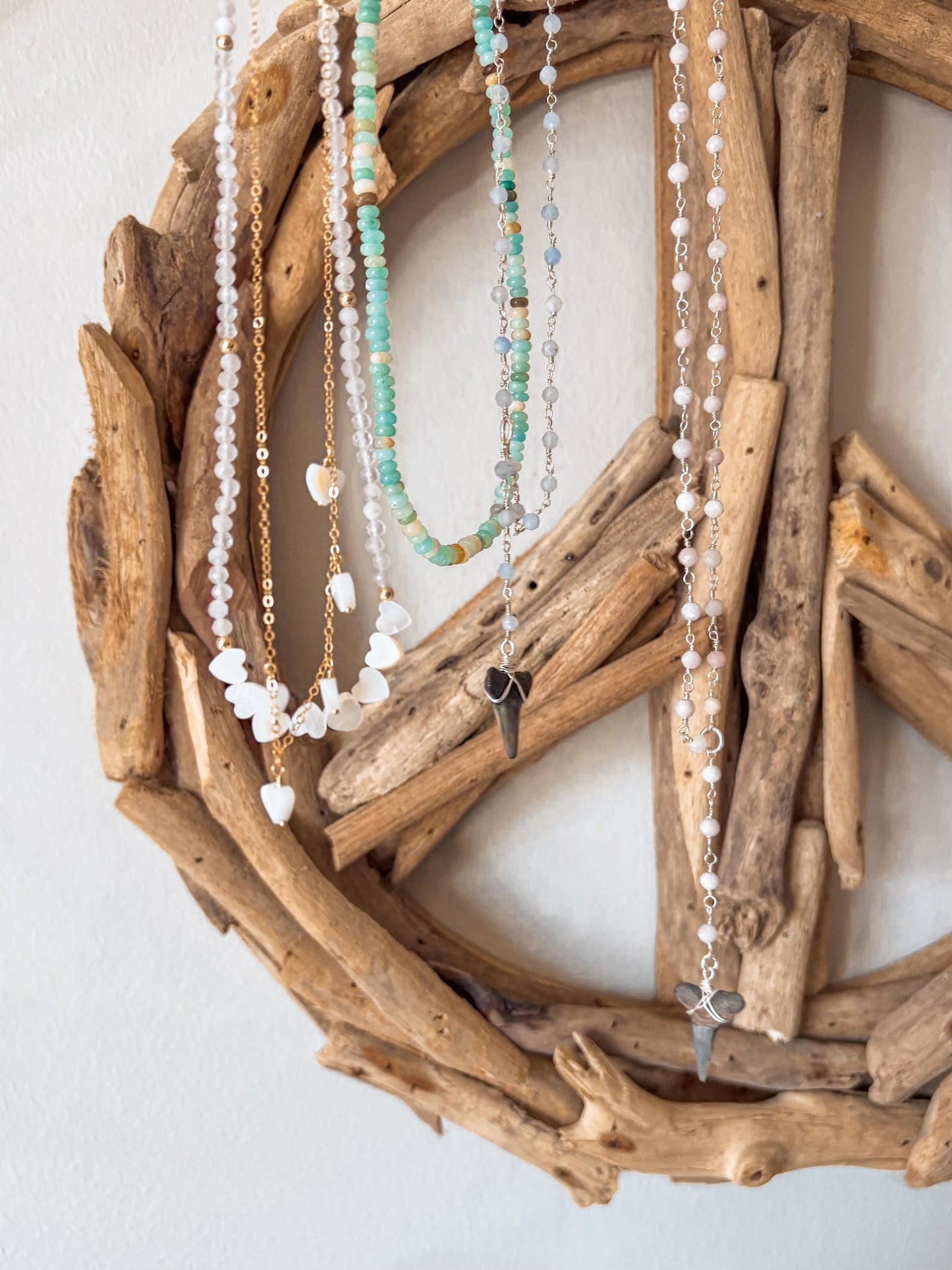 Rose Hearts Beaded Necklace