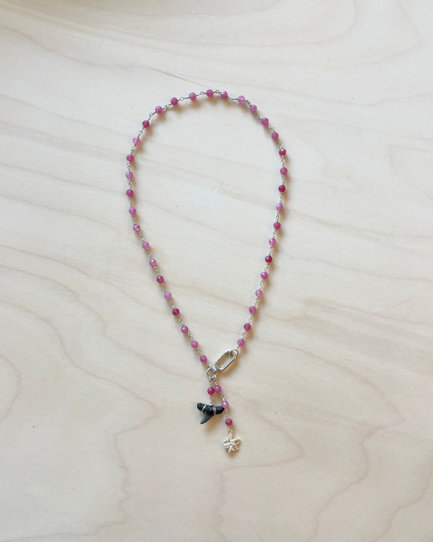 Plumeria Shark Tooth Necklace