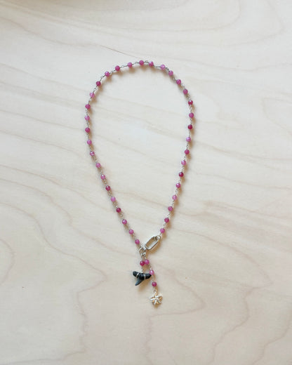 Plumeria Shark Tooth Necklace