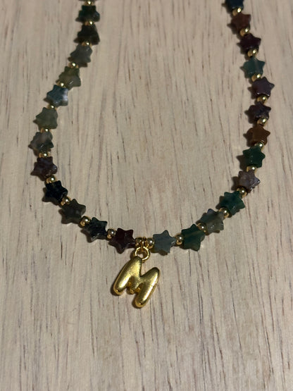 Multicolor Star Initial Necklace