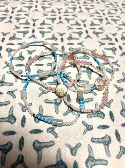 Pink Quartz Mix Anklet