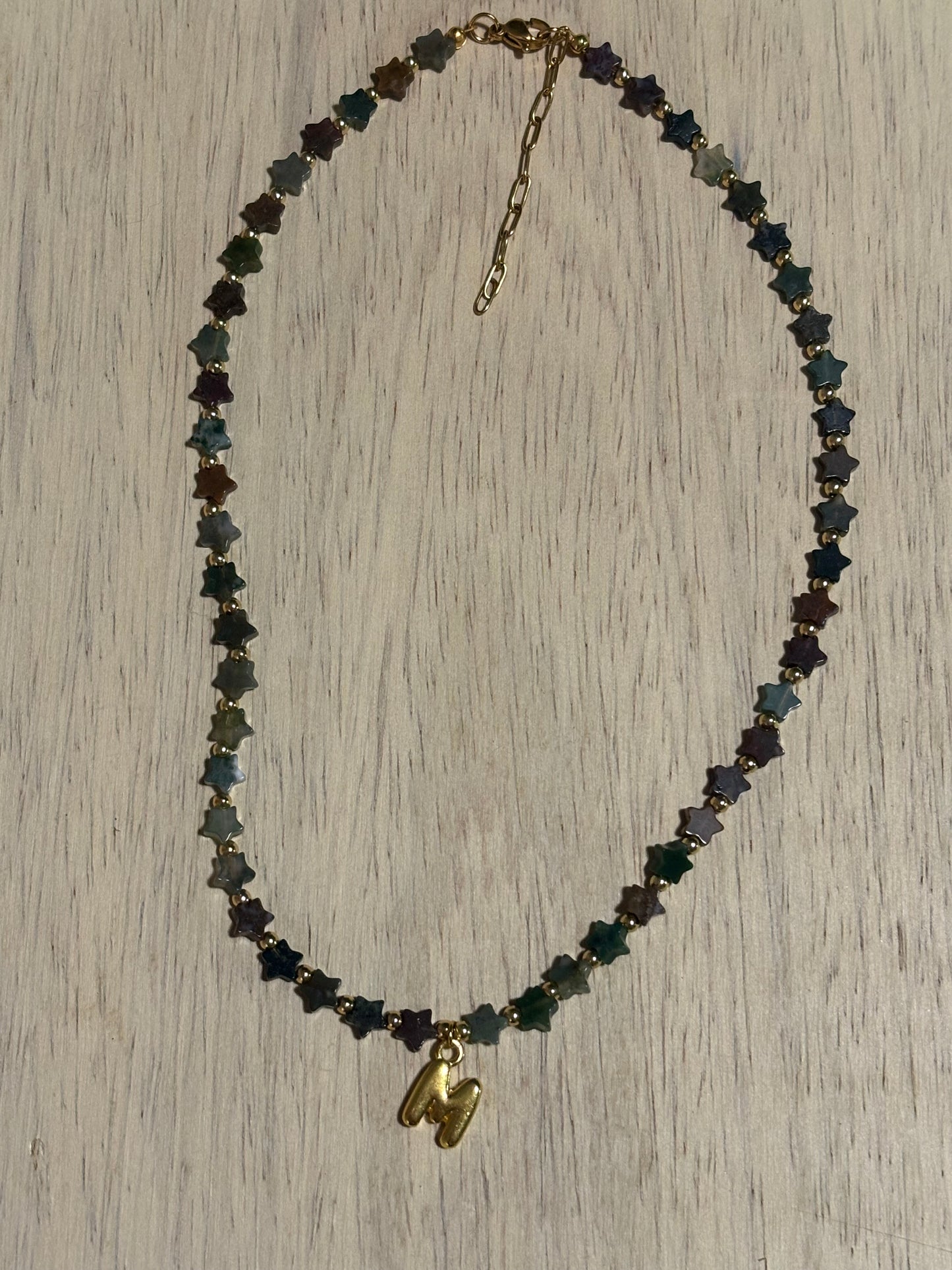 Multicolor Star Initial Necklace